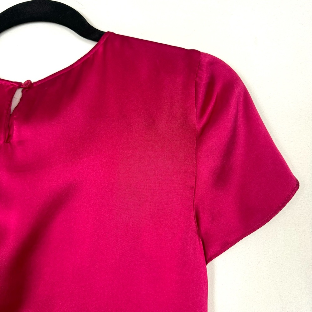 Talbots Flutter Sleeve 100% Silk Top Size 2 - Picture 9 of 11